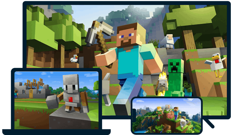 Minecraft em uma variedade de dispositivos.
